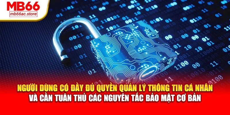 Người dùng có đầy đủ quyền quản lý thông tin cá nhân và cần tuân thủ các nguyên tắc bảo mật cơ bản