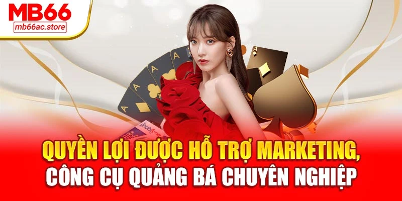 Quyền lợi được hỗ trợ marketing, công cụ quảng bá chuyên nghiệp